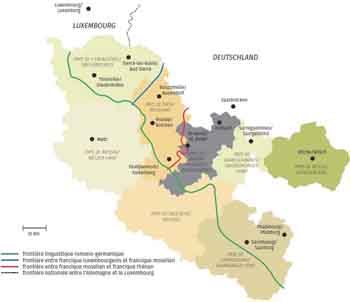 Fig. 1 : Répartition géolinguistique dans le département de la Moselle