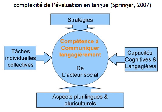 Schéma 2 : complexité de l’évaluation en langue (Springer, 2007)