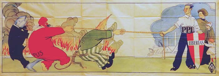 Ill. 1 : Affiche du Parti Populaire Italien, « Manifesto del Partito Popolare Italiano per la campagna elettorale delle elezioni politiche del novembre 1919 », 1919