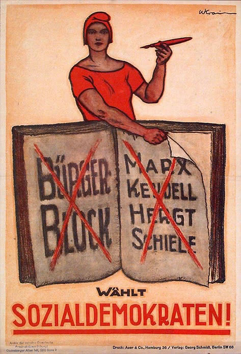 Ill. 10 : Affiche de l’artiste Willibald Krain, « Wählt Sozialdemokraten », Sozialdemokratische Partei Deutschlands (SPD), 1928