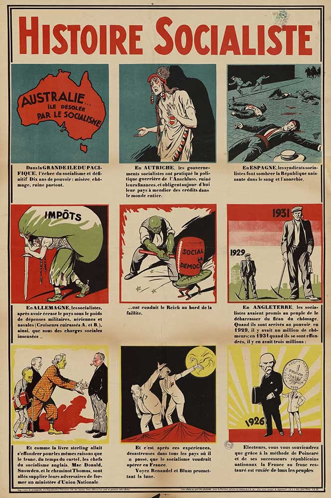 Ill. 4 : Affiche du Centre de propagande des républicains nationaux, « Histoire socialiste », 1932