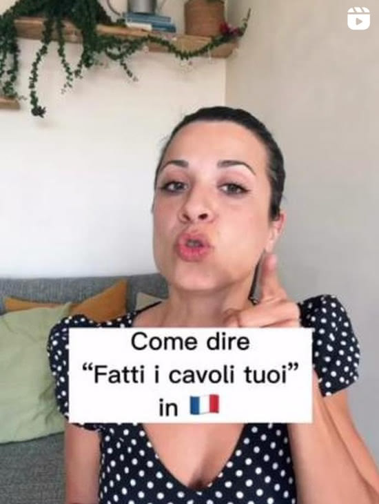 Figure 2 : Exemple de contenu du compte @francese_con_laura sur les expressions idiomatiques informelles (vidéo publiée le 27 février 2024)