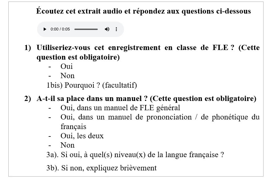 Figure 1. Modèle de question de perception.