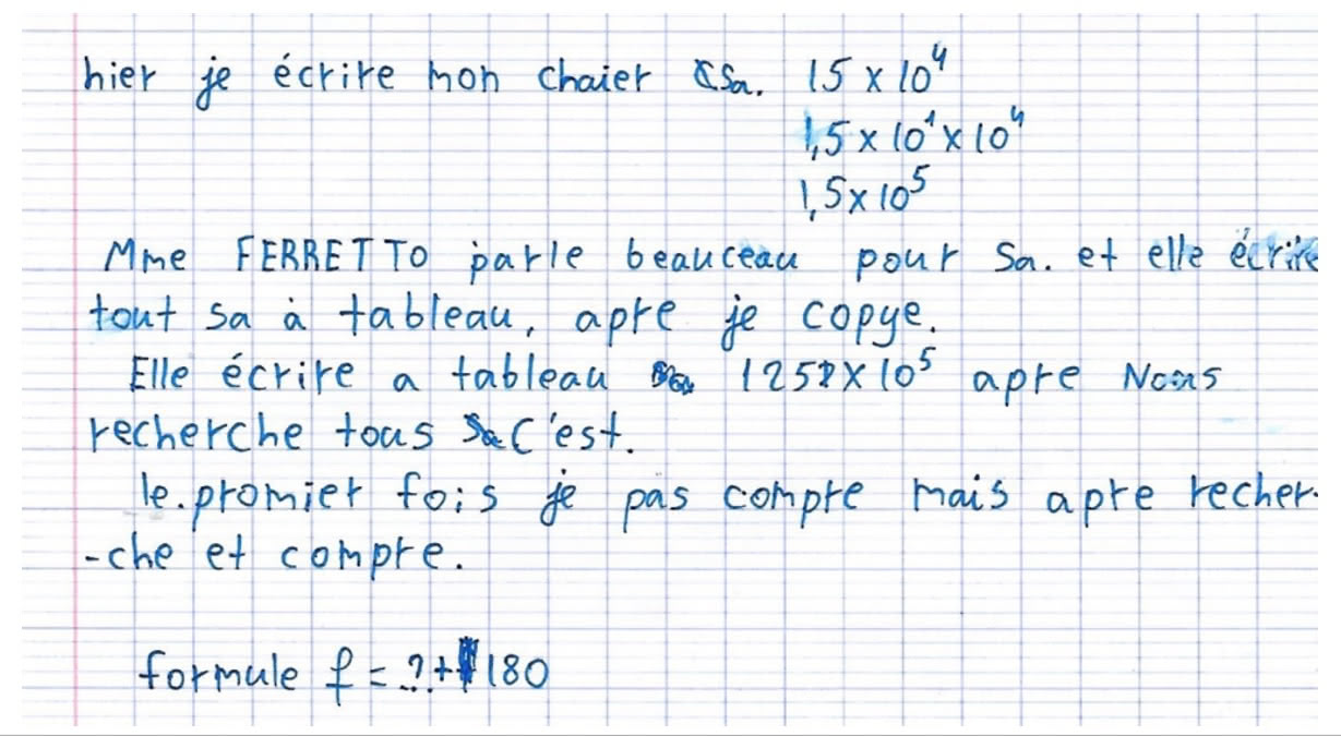Figure 2 : Extrait du questionnaire no 1 de Sage
