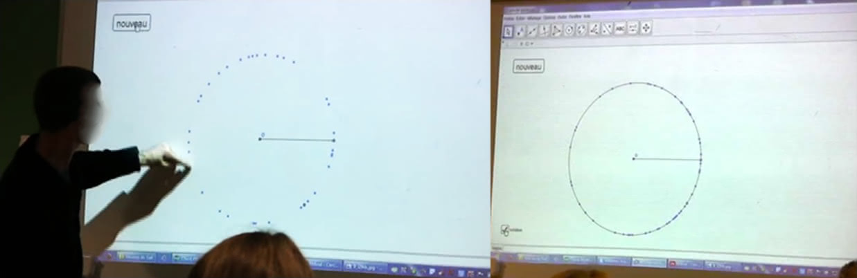 Figure 2 : Captations photographiques d’une animation avec GeoGebra en cours de mathématiques