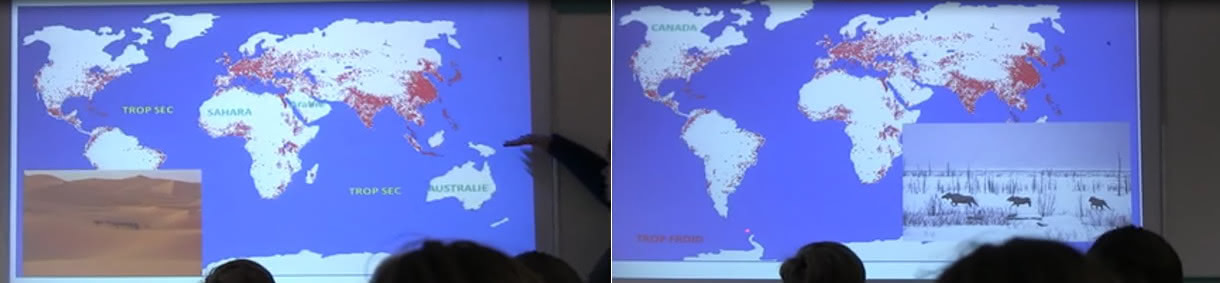 Figure 3 : Captations photographiques de documents vidéoprojetés en cours de géographie