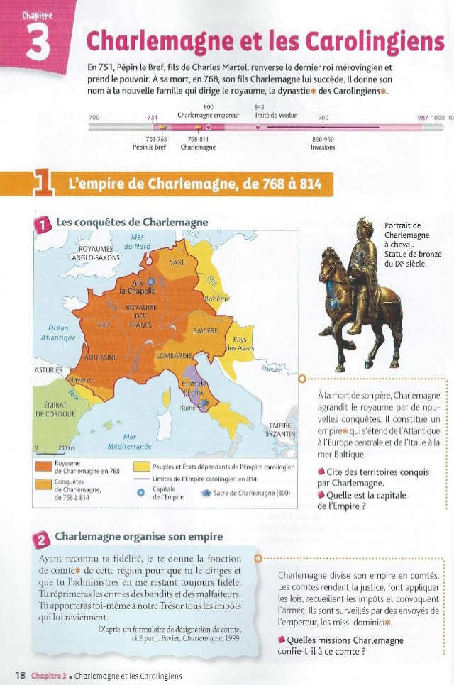 Document 1 : L’Empire de Charlemagne