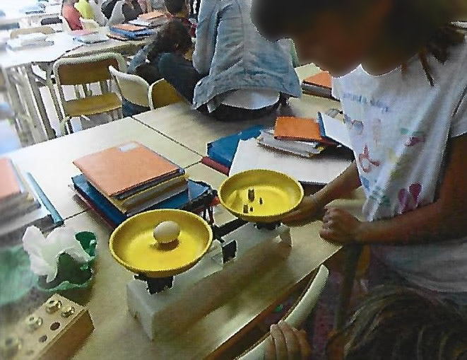 Figure 6. L’atelier de pesée avec l’œuf de poule