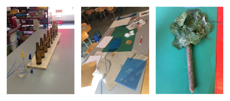 Figure 1 : matériaux mis à disposition pour les sons et production plastique