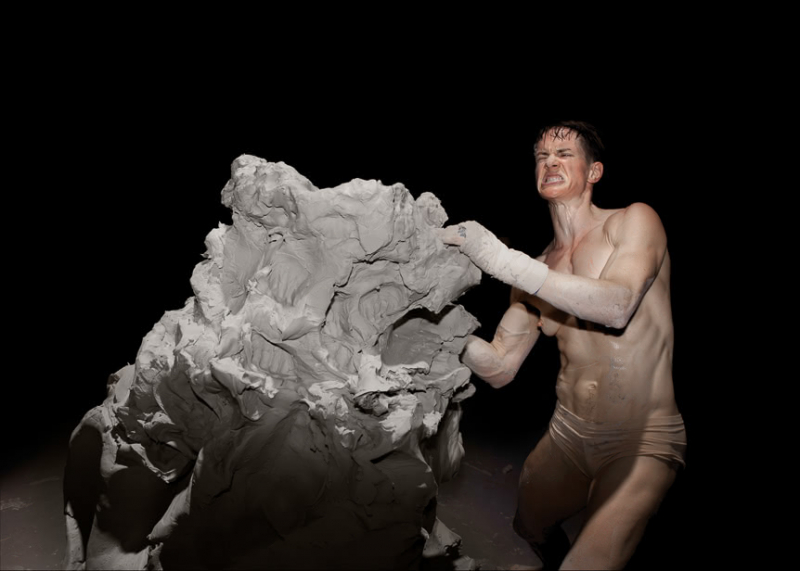 Fig. 2. Cassils, Becoming An Image, Performance Still No. 1, National Theater Studio, SPILL Festival, London, 2013