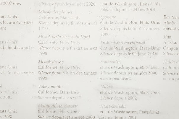 Fig. 1. Mispelaëre, Marianne, Bibliothèque des silences, 2017 – en cours, protocole