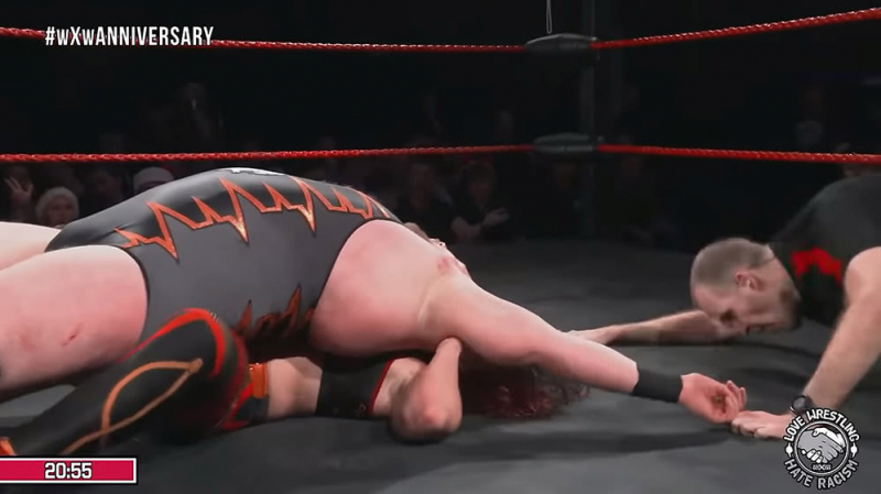 Fig. 1. Robert Dreissker vs. Masha Slamovich, wXw 23rd Anniversary (2023), wXwNow2.0.