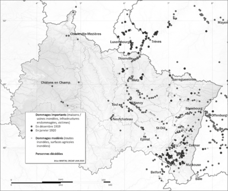 Fig. 1. Dommages causés par les inondations de décembre 1919 et janvier 19201