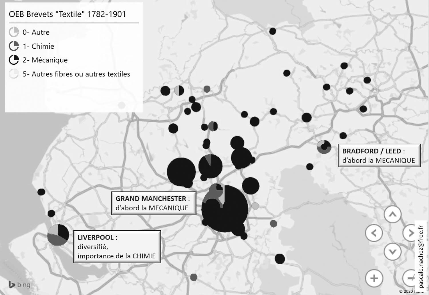 Fig. 3 : Base OEB, les brevets « textile » du Lancashire (1782-1801)