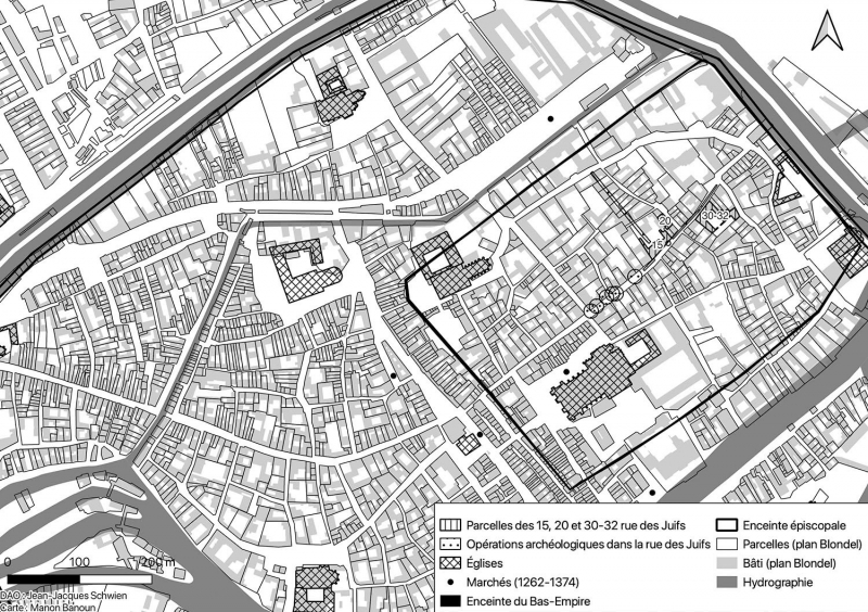 Fig. 1 : le quartier juif médiéval de Strasbourg et son contexte