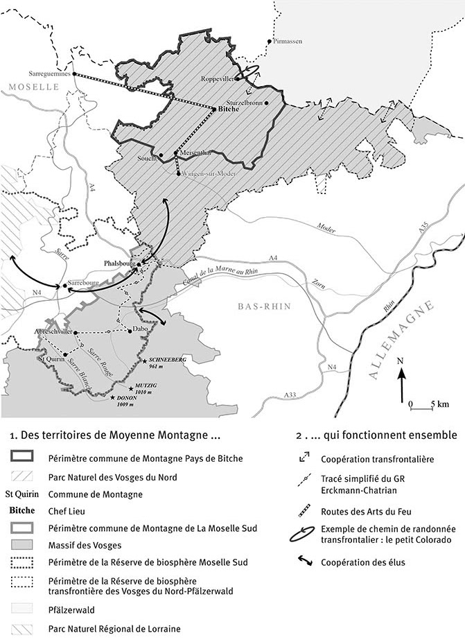 Figure 1. L’organisation des territoires de moyenne montagne dans les Vosges du nord