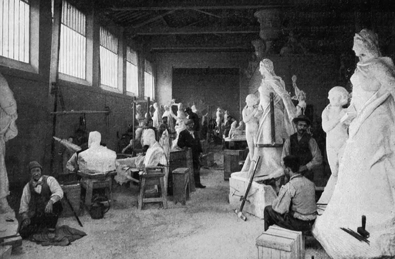 Figure 2 : Valenti, Un atelier d’art : le travail des praticiens