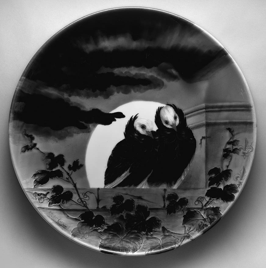 Figure 5 : Théodore Deck, Ernest Carrière, Charger with birds (plat aux oiseaux), vers 1885-1890