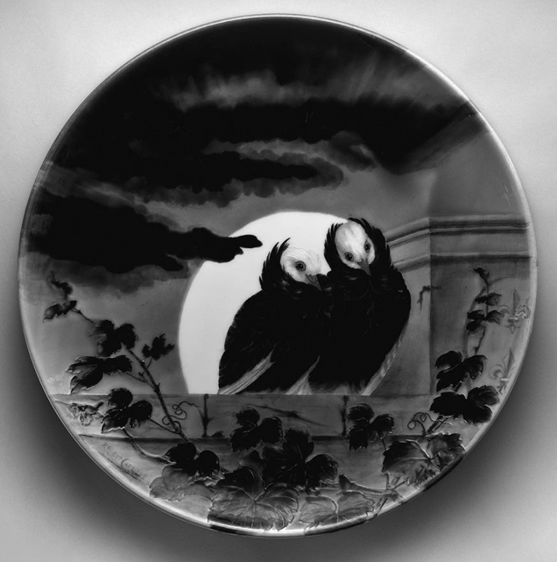 Figure 5 : Théodore Deck, Ernest Carrière, Charger with birds (plat aux oiseaux), vers 1885-1890