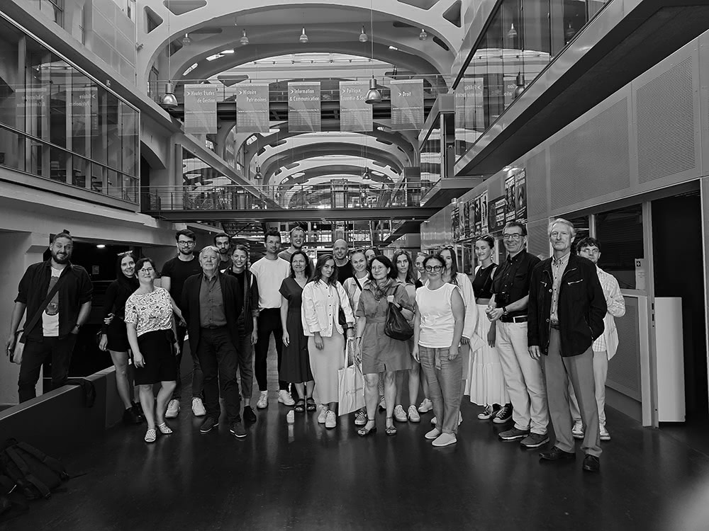 Groupe de participants à l’école d’été « Industrial heritage and sustainable development », Journée d’ouverture du 8 juillet 2024 à la Fonderie