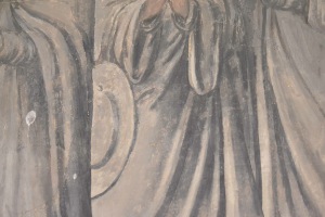 Fig. 17 : Détail de la première travée sur mur sud, Église Sainte-Barbe, Chambolle-Musigny