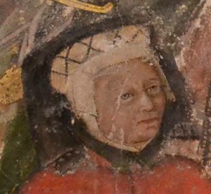 Fig. 19 : Visage d’une donatrice sur la scène du Couronnement de la Vierge