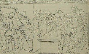 Fig. 5.1 : Dessin de la Mise au tombeau par C. Beauverie avant 1900